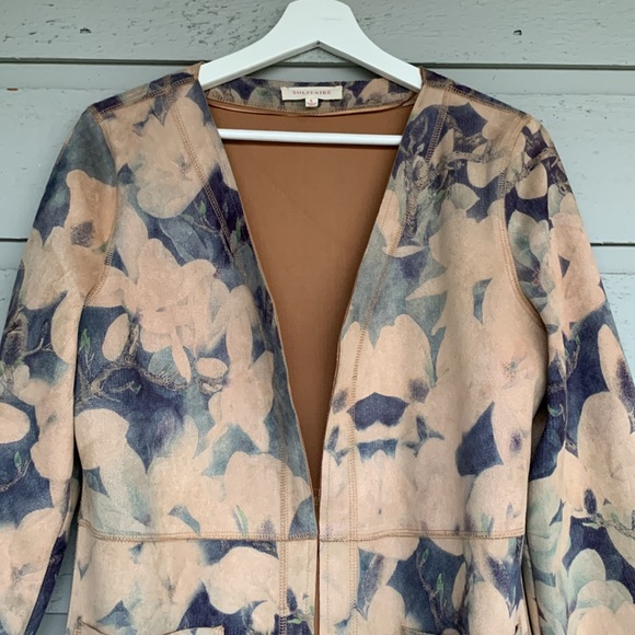 😍HOST PICK ANTHROPOLOGIE SOLITAIRE FAUX SUEDE FLORAL DUSTER/JACKET/COAT - Picture 5 of 11